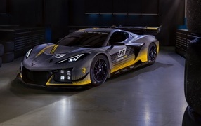 Автомобиль Chevrolet Corvette Z06 GT3 R в гараже