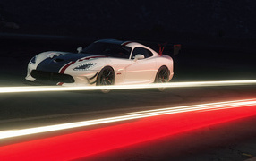 Автомобиль Dodge Viper ACR на гоночной трассе