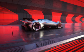 Автомобиль Ferrari Vision Gran Turismo вид сзади