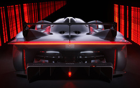 Крупный план сзади на автомобиль Ferrari Vision Gran Turismo