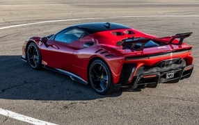 Вид сзади на автомобиль Ferrari SF90 XX Stradale 2023 года