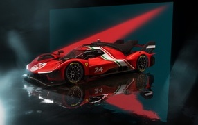 Красный спортивный автомобиль Ferrari 499P Modificata