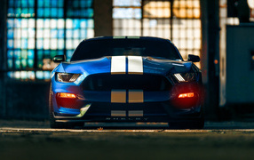 Красивый гоночный автомобиль Ford Mustang Shelby GT350 вид спереди
