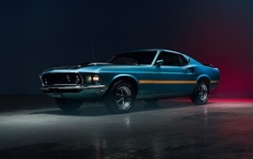 Ретро автомобиль Mustang Mach 1, 1969 года