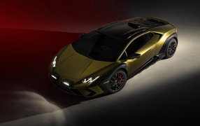 Автомобиль Lamborghini Huracan Sterrato 2023 года на сером фоне