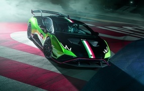 Быстрый автомобиль Lamborghini Huracan STO SC 10 Anniversario
