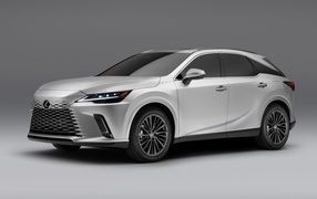 Автомобиль Lexus RX 350 AWD на сером фоне