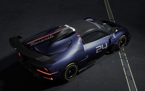 Вид сверху на автомобиль Maserati MCXtrema 2024 года