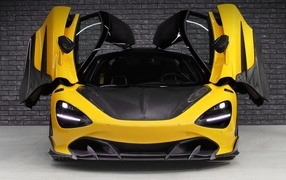 Yellow sports car McLaren 720S Fury