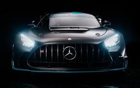 Stylish fast car Mercedes-AMG GT2 PRO 2023 front view