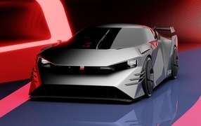 Стильный серебристый автомобиль Nissan Hyper Force