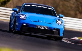 Beautiful blue car Porsche 911 GT3