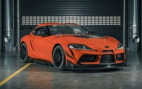2023 Toyota GR Supra GT4 100 Edition car at the gate