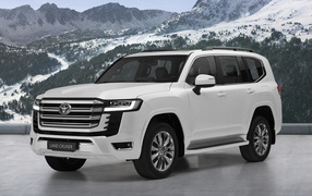 2023 Toyota Land Cruiser SUV with mountains in the background