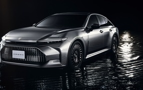Toyota Crown FCEV car standing in the water
