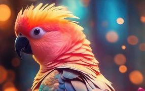 Голова красивого разноцветного попугая
