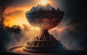 Большой фантастический кубок с пирамидами