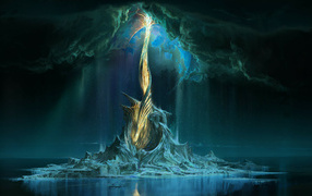 Фантастическое дерево уходит в небо