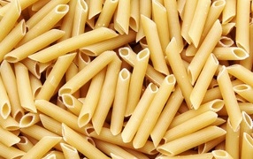Raw pasta close up