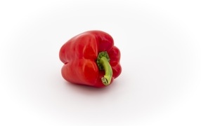 Red sweet pepper on white background