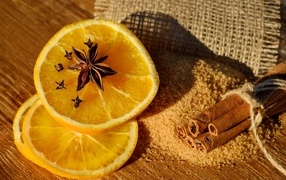Ароматный апельсин с корицей и сахаром