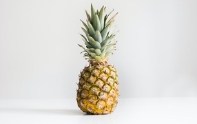 Large pineapple on a gray background