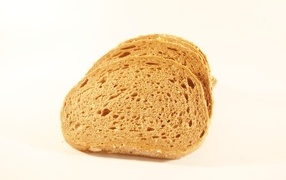 Pieces of bread on a white background