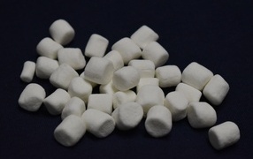 White marshmallow on a black background