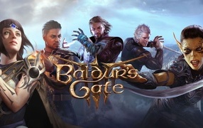 Colorful poster of the computer game Baldur's Gate III