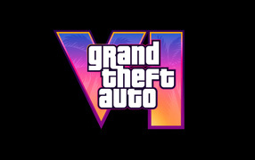 Логотип компьютерной игры gta 6 на черном фоне