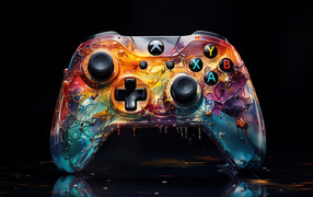 Игровой xbox controller на черном фоне