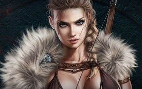 Девушка воин персонаж компьютерной игры Assassin's Creed Valhalla