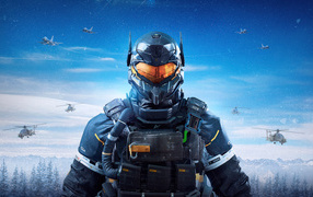 Мужчина киборг персонаж компьютерной игры