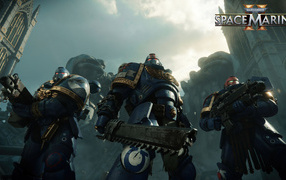 Солдаты из компьютерной игры Warhammer 40,000: Space Marine 2