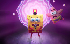 Spongebob with microphone, game SpongeBob SquarePants: The Cosmic Shake