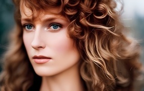 Красивая девушка с волнистыми волосами