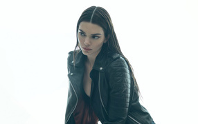 Beautiful girl model Kendall Jenner in a jacket
