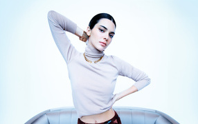 Popular American model Kendall Jenner in a sweater