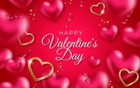 Красивая розовая открытка на День Святого Валентина