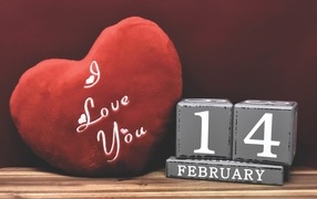 Big red heart and cubes for February 14