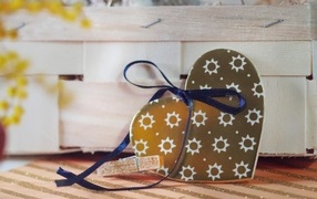 Больше сердце с деревянным ящиком