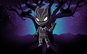 Little superhero Black Panther