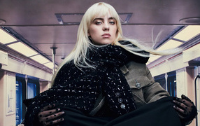 Певица Билли Айлиш в вагоне метро