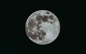 Большая холодная белая луна на черном фоне
