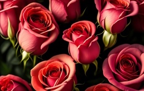 Большие английские розы крупным планом