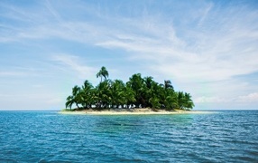 Small tropical island in the ocean