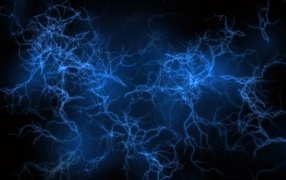 Blue lightning on a black background