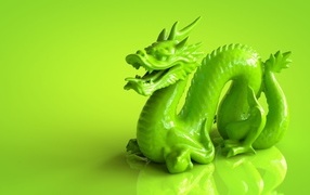 Green dragon figurine symbol of 2024