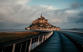 Mont Saint Michel castle at sea
