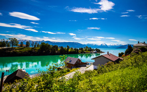 Дома на берегу, Лофотенские острова. Норвегия